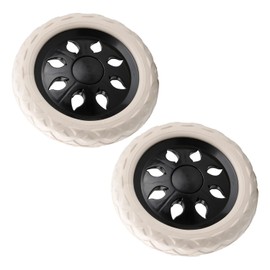 Rumyve 2 Pcs Shopping Cart Replacement Wheels,Black and White Wheels Trolley Caster for Shopping Trolleys Carts Luggage Cartwheel Replacing