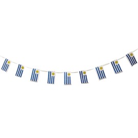 Uruguay Flag 40 Pieces Uruguay Flag Uruguay Garland 11.4 m Uruguay Flags Uruguay National Flag 14 x 21 cm for Garden Bars Decorations (Uruguay)