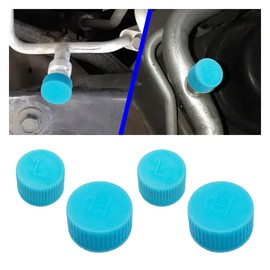 4PCS Car A/C Charging Valve Caps, Leakproof R134a Air Conditioning System Charging Port Caps Replacement, High and Low Pressure Ac Caps Auto A/C Valve Core Caps Seal Kit for Most Cars (4PCS)