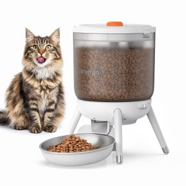 Invengo Automatic Cat Feeder, 3L Timed Pet Feeder for Cats & Small Dogs, Dual Power USB & Battery, Clear Hopper, Easy-Clean, Dry Food & Kibble, Up to 6 Meals Daily