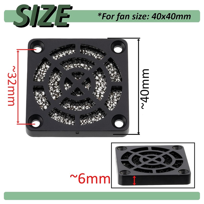 AERZETIX - C15112-40 x 40 mm protective grille for PC