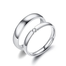 Uloveido Stainless Steel Glossy Plain Ring for Men 4mm Wide Jewelry for Couples, Tungsten Wedding Ring Plated Polished Band Y1829（Men, Size 7