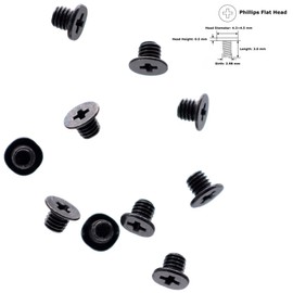 Deal4GO 10-Pack M3 x 3 mm Phillips Flat-Head Screw Replacement for Laptop Bottom case 2.5-inch SATA Hard Drvie SSD Screws (Black)