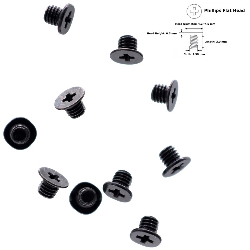 Deal4GO 10-Pack M3 x 3 mm Phillips Flat-Head Screw Replacement