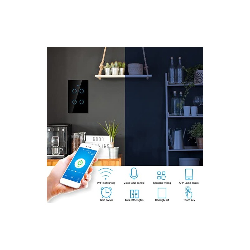 Remote Control, Switch Single Circle Glass Panel Light Switch Work