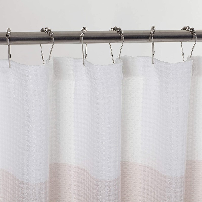 Dainty Home Ombre Waffle Weave Shower Curtain (Blush with 12