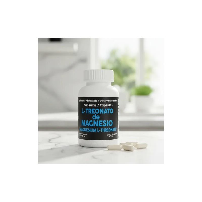 L-Treonato de Magnesio 60 Cápsulas Magnesium L-Threonate Supplement, 60 Caps