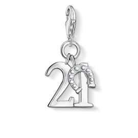 Thomas Sabo Women Charm Pendant Lucky Number 21 Charm Club 925 Sterling Silver 0460-001-12