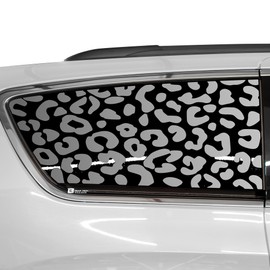 BOGAR TECH DESIGNS Precut Quarter Window Leopard Cheetah Print Vinyl Decal Sticker Compatible with Chrysler Pacifica 2017-2025, Matte Black