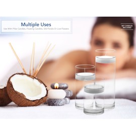 Royal Imports Glass Cylinder Vases for Centerpieces – Set of 3 Clear Hurricane Vases for Wedding, Table Decor, Floating Candles, Flowers – Glass Candle Holders, Tall Clear Vase Set, 7.75” / 8” / 10.5”