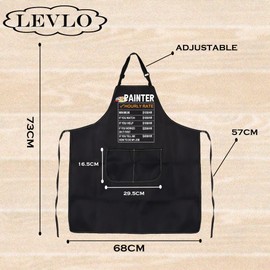 LEVLO Artists Gift Painter Hourly Rate Waterprof Adjustable Apron for Art Student Graduation for Mom Dad, Painter Hourly Rate, One Size