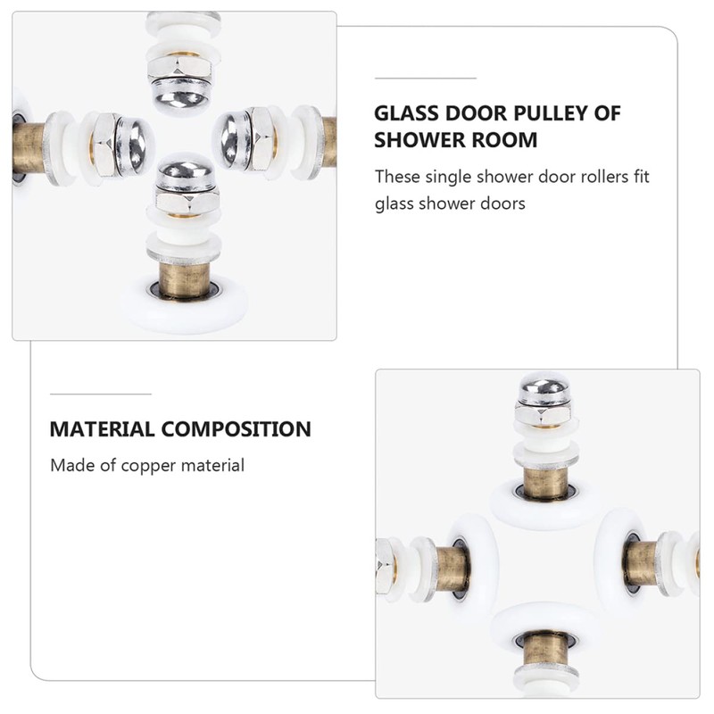 Operitacx Shower Wheels 4 Pcs Sliding Door Wheels Door Roller