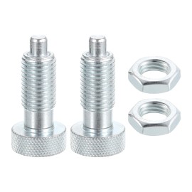 HARFINGTON 2pcs Spring Plunger M16x2 Thread Size Pin Dia. 8mm Retractable Quick Release Pins Carbon Steel Non-Locking Index Plunger for Industrial Equipment