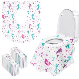Homgaty Disposable Toilet Seat Covers, Potty Seat Cover Protectors, Extra Large Size, Individually Wrapped, Waterproof for Travel, Toddlers Potty Training in Public Bathroom (Mermaid)