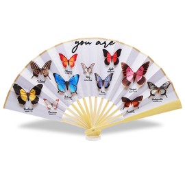 Best Friend Birthday Gifts for Women - Hand Fan Folding Butterfly Gifts for Women Butterfly Desk Decorations for Birthday (Psalms)