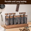 Coffee Bean Storage Tubes with Walnut Wood Stand Lid Glass