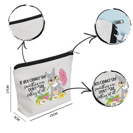 WZJHCL Bambi Bunny Makeup Pouch Bag Thumper Rabbit Cosmetic Kit Bag Magic Kingdom Trip Travel Storage Organizer Bag (Nothing At All)