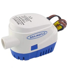 12V Automatic Submersible Bilge Pump, 1100GPH, with Built-in Float Switch, Diving Boat Accessory Compact for Marine Boat Yacht