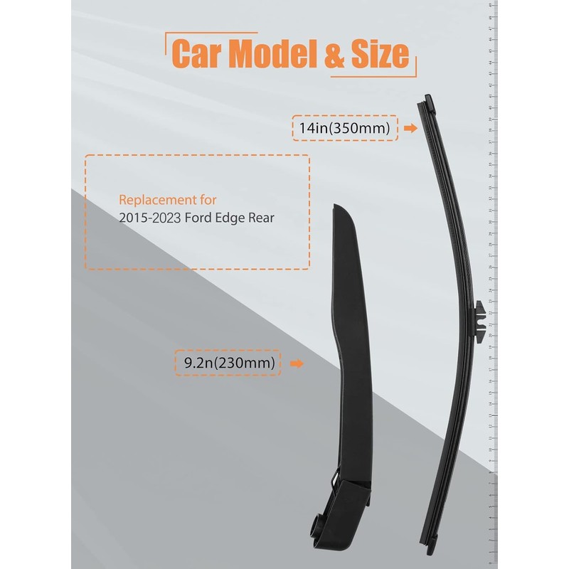 Replacement for Ford Edge Rear Wiper Arm Blade Kit 2015-2023