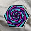 Moonlight Jade STKR083 Twisted Hexagon Black Aqua Magenta Purple Twists