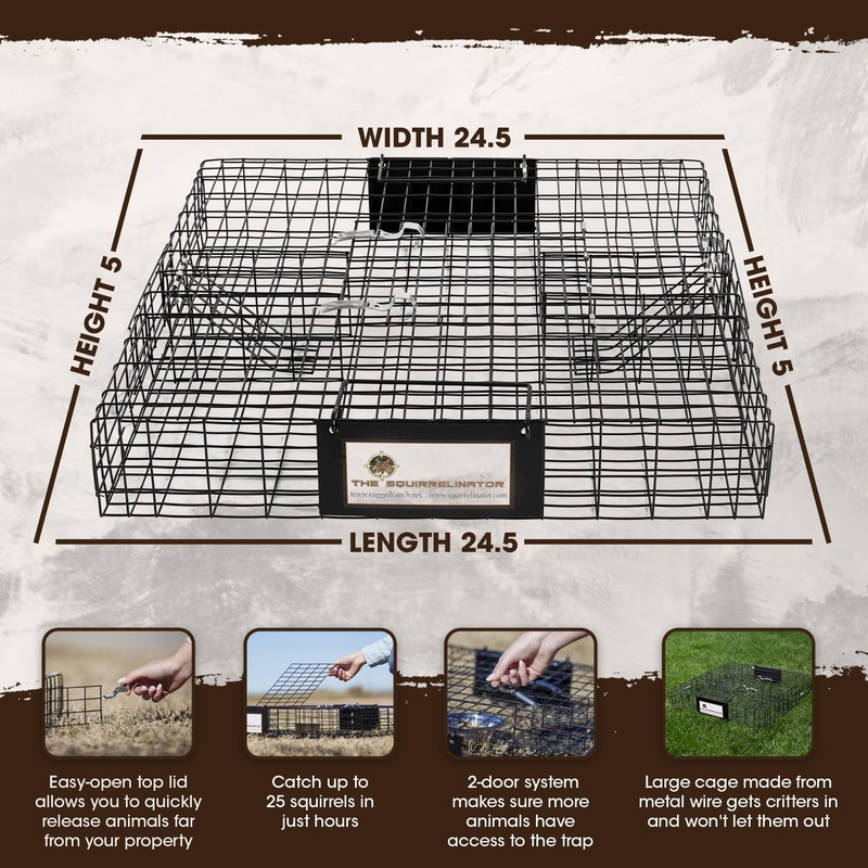 Rugged Ranch 2 Pack Squirrel Trap, Live Animal Catch &