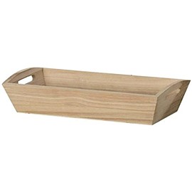 Artemio Wooden Basket, Wood, Beige, 28 x 9 x 14 cm