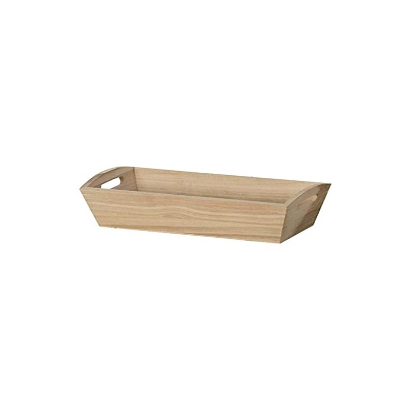 Artemio Wooden Basket, Wood, Beige, 28 x 9 x 14