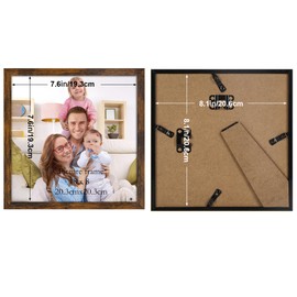 Giftgarden 8x8 Picture Frame Rustic Brown, 8 by 8 Thin Square Photo Frame for Gallery Wall Tabletop Display, Single