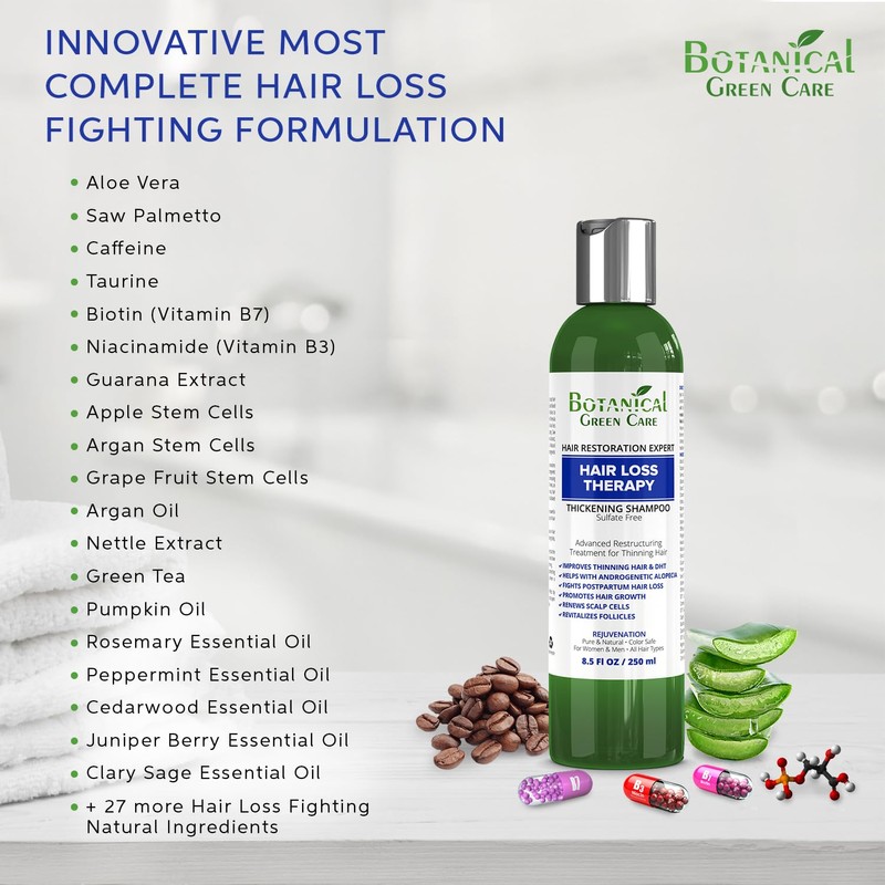 Hair Loss Therapy Shampoo for Thinning Hair, Sulfate‑Free, Strengthening &