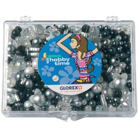 Glorex Rocailles Beads Set – Black/White