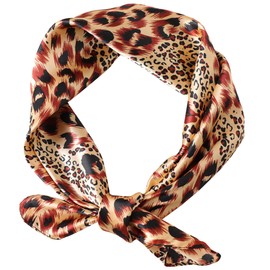 UTOWO Women Leopard 27.5” Square Scarves Square Satin Head Scarf Bandana Medium Square Satin Head Scarf