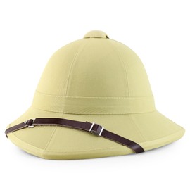 Armycrew British Style 100% Genuine Pith Helmet Safari Hat - Khaki