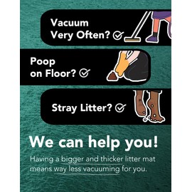 Lukamoo® Cute Cat Litter Mat (32’’X24’’), Extra-Large/XL, for Kitty Litter & Cute Cat Litter Box, Cat Accessories for Indoor Cats, Litter Trapping Mat (Long Hair White)