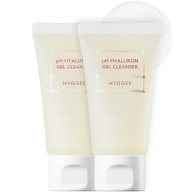 HYGGEE pH Hyaluron Gel Cleanser - Hyaluronic Acid Hydrating Face Wash - pH Balancing Formula for All Skin Types - Hypoallergenic Mild Makeup Cleansing Gel, 1.69 fl.oz. x 2 Pack