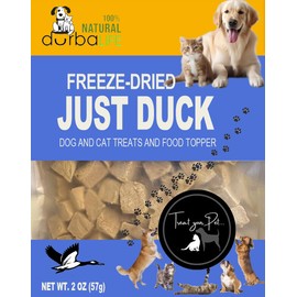 Freeze Dried Duck 2oz (57g) Dog and Cat Treats Food Topper with Single Ingredient Just Duck