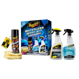Meguiar's Waterless Wash Kit - This Premium Car Detailing Kit Gently Removes Dirt and Grime, Adds Shine and Protects Several Surfaces on Your Car Without Water – Get Amazing Results Detailing Anywhere