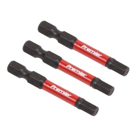 Sealey 3pc 50mm Hex 5mm Impact Power Tool Bit Set - AK8238, Red