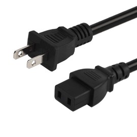 8FT/2.5Meter Nema 1-15P to IEC 320 C9 Power Cord, SJTW 16AWG 2C USA 2-Prong Male Cable