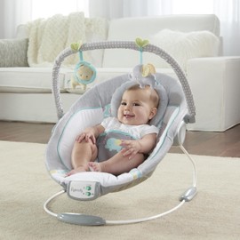 Ingenuity Soothing Baby Bouncer Infant Seat with Vibrations, -Toy Bar & Sounds, 0-6 Months Up to 20 lbs (Morrison)