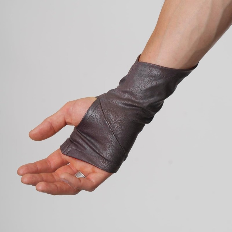 SIC HOODS Assassin Gloves Ren Faire Faux Leather Bracers Ranger