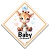 Baby on Board Car Sign, Cute Giraffe Design, 14x14cm, Interior