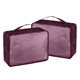 Ebbniur Packing Cubes Set, 2 Pcs Packing Organizers Set for Suitcases (Burgundy)