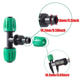 FULAIERGD Pack of 15 Pond Irrigation 1/2" Vinyl Hose (1/2" ID x 0.65" OD) Anti-Drop Quality Fitting (fits 13mm ID) Lock Nut Connectors (Pack of 15)