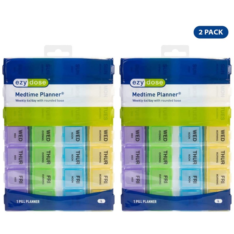 EZY DOSE Weekly 4 Time a Day Medtime Pill Planner,