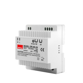 EZZON DIN Rail Switching Power Supply DR-15W 30W 45W 60W Single Output 5V 12V 24V AC DC Converter Power Switch Input 110/240VAC (Size : 5V, Color : 45W)