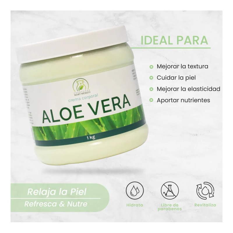 Crema Hidratante Áloe Vera 1 Kg Productos Mart México Piel