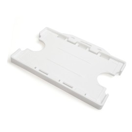 Customcard ltd® Double Sided ID Card Holder Two Sided Badge Holder White (Pack of 1)
