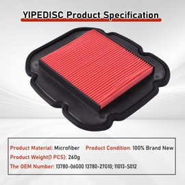 3611 Air Filter 13780-06G00 13780-27G10 Fit for Suzuki for V-Strom 650 DL650 2004-2012 DL650 A 2010-2024 DL650 XA XT 2015-2024 DL650 XT Adven-ture 2021-2024 for V-Strom 1000 DL1000 2002-2010