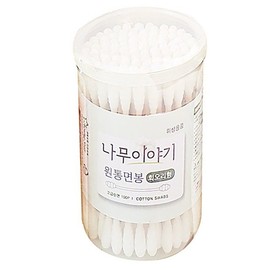 SET Tree Story Swirl-shaped Cotton Swab Hygiene Cylinder Pure Cotton / SET 나무 이야기 회오리형 면봉 위생 원통 순면