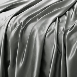 Counfeisly Satin King Flat Sheet, Luxury and Silky Soft Bed Top Sheet Only, Dark Grey